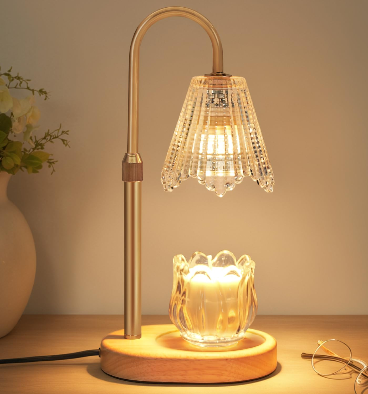 9.8-13 Inch Adjustable Candle Warmer Lamp with Timer and Dimmer - Perfect Gift for Women