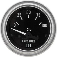 Stewart Warner 82305 Deluxe 2-116 Elec Oil Pressure Gauge 0-100 Psi