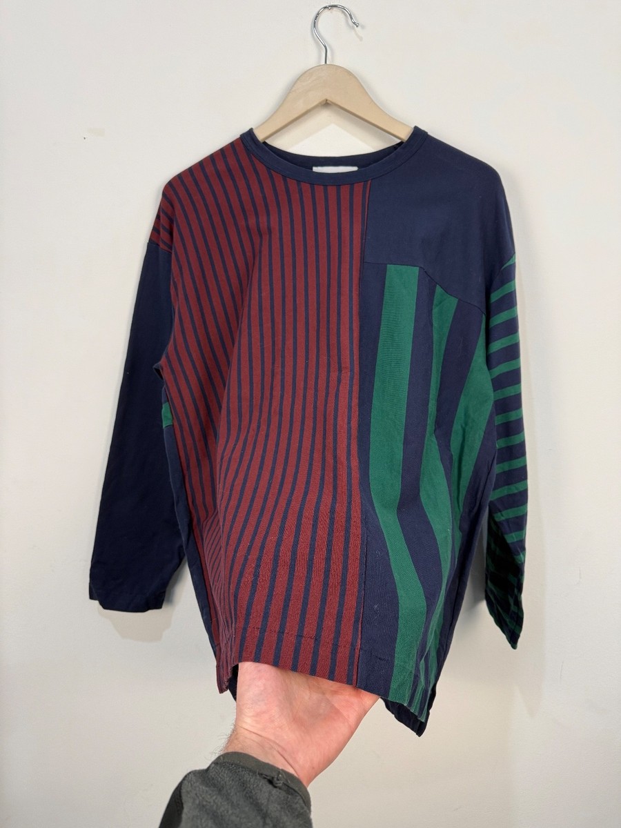 Studious Japanese Patchwork Striped Long Sleeve View 5
