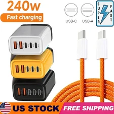 240W Supe Fast Charging USB Type C Wall Charger For Samsung iPhone Android Phone