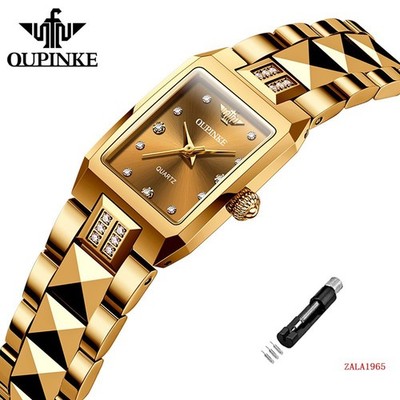 OUPINKE Bracelet Style Women s Watch, Quartz, Swiss Movement, Rectangle, Diamond