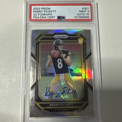 KENNY PICKETT RC 2022 PRIZM SILVER ROOKIE AUTO #301 PSA 9 AUTO 10 MINT STEELERS