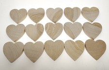 15 Unfinished Wood Hearts 2-1/2" Tall  Wide 1/2" Thick Craft for Valentines Day