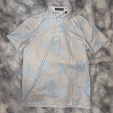 G/fore Golf Polo Tan  Light Blue Floral Men  s Medium