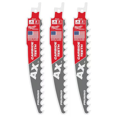 Milwaukee Tool 48-00-5331 6 In. 3 Tpi Sawzall The Ax W/ Carbide Teeth