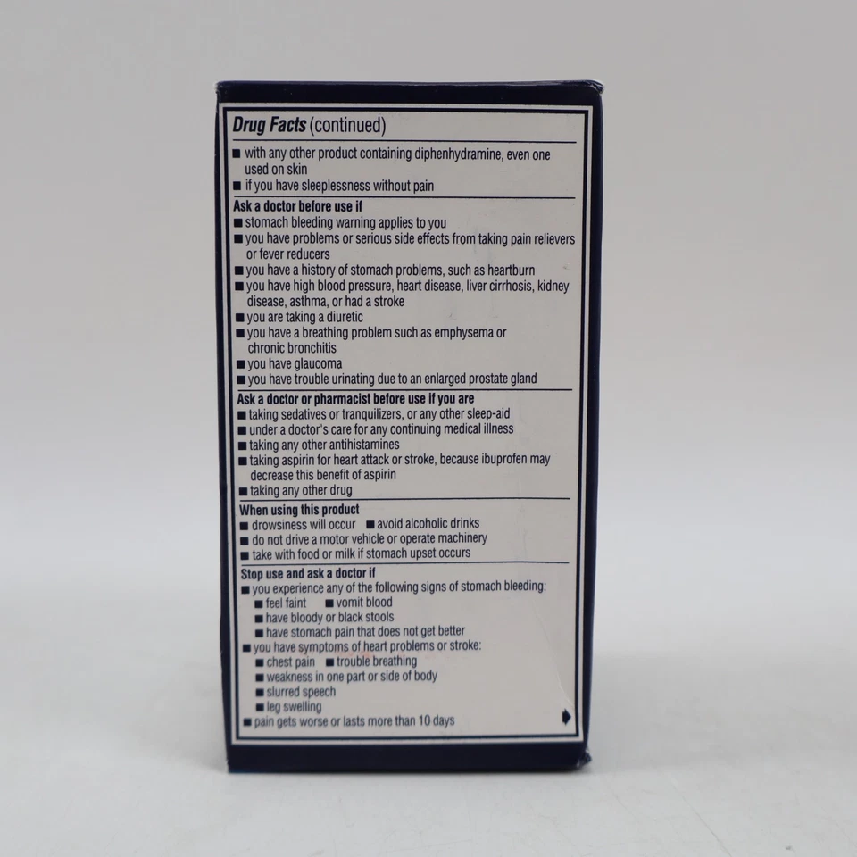 Advil PM Analgésico y Ayuda para Dormir Nocturno, Medicamento para el Dolor 120Ct EXP 03/2026+ Foto 4 de 4