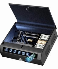 Biometric Electronic Key Gun Safe, Compact Bl...