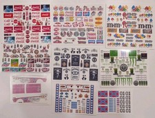 LOT OF 9! Clear! WATER-SLIDE DECALS FOR HOT WHEELS, MATCHBOX,1:64 MADE IN USA!!