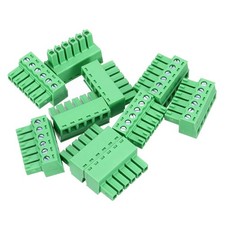10PCS 6-Pin PCB Mount Screw Terminal Block Connectors 3.81mm/0.15inch Pitch