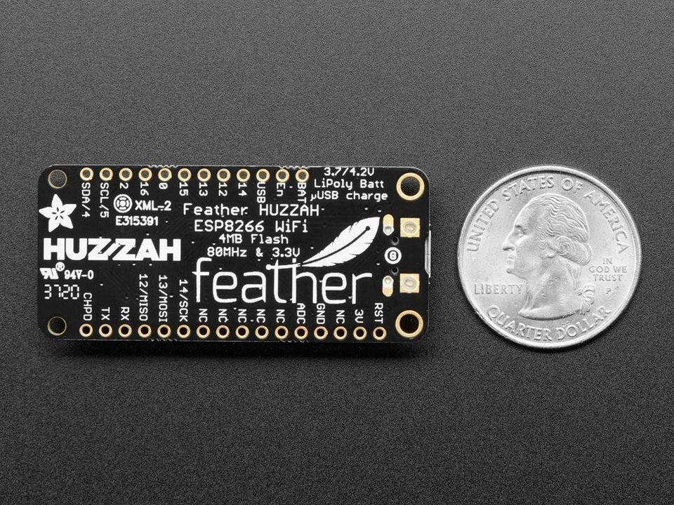 Adafruit Feather HUZZAH mit ESP8266 - mit Stiftleisten, "All-in-One" - Bild 3 von 4