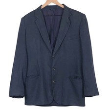 VTG GAP 100 Linen Three Button Blazer Sport Coat Jacket Men's M Navy Blue Lined