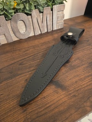 Neptune's Pearl Genuine Leather Sheath Custom Embossed Design 