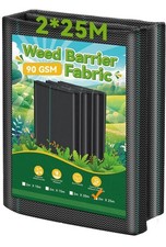 Domusensus 2m x 25m Heavy Duty Weed Control Membrane Garden 50㎡ Weed 5* Control 