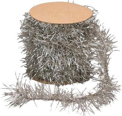 Primitives by Kathy Silver Tinsel Garland Holiday Christmas Retro Decor Tree