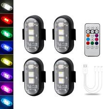 4 Pcs Magnetic Led Strobe Lights with Remote Control 8 Colors Wireless Led anti