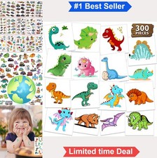 Waterproof Temporary Tattoos for Kids 300 Pieces Dinosaurs Vehicles Space Party