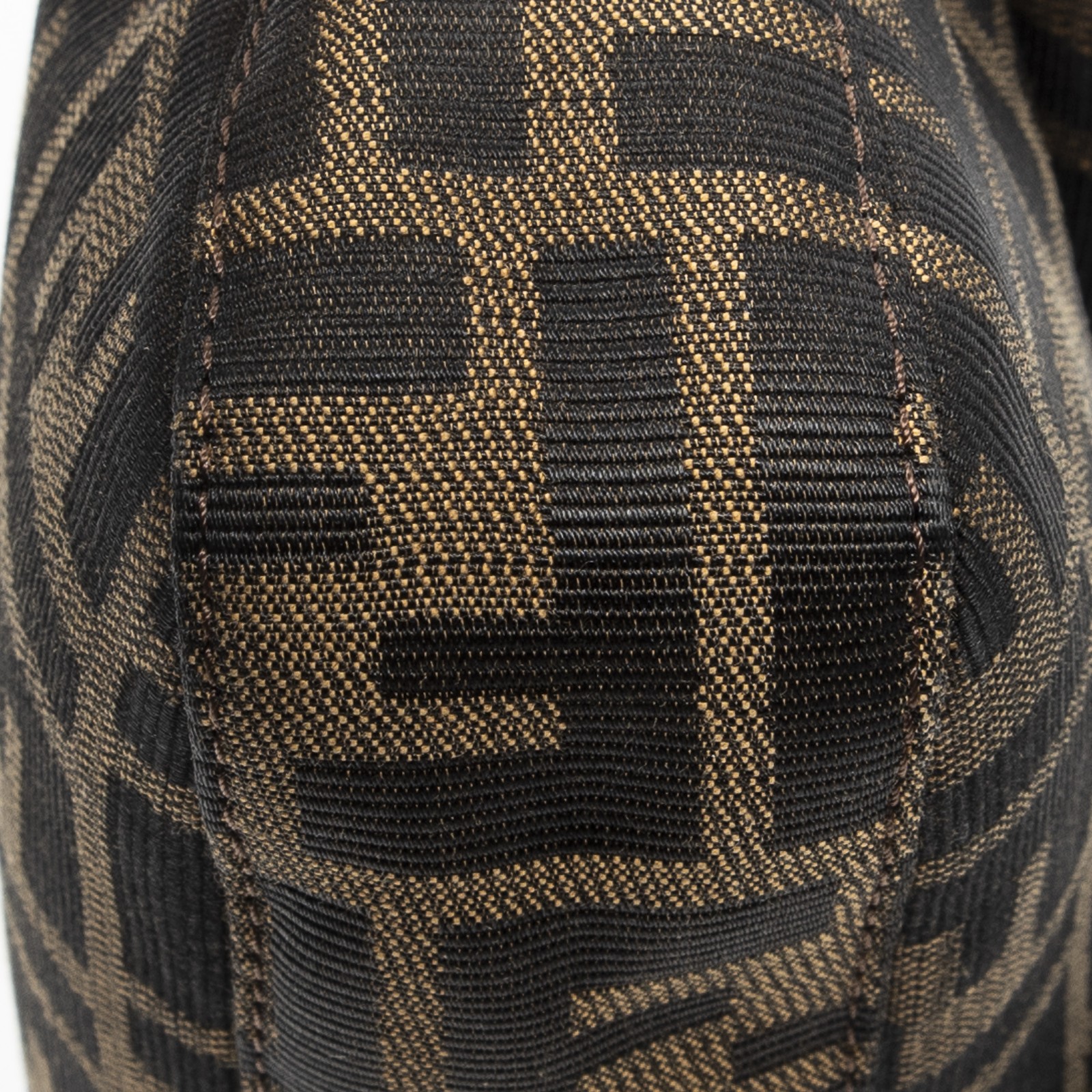 Fendi Khaki/Dark Brown Baguette Handbag Zucca Canvas image 7