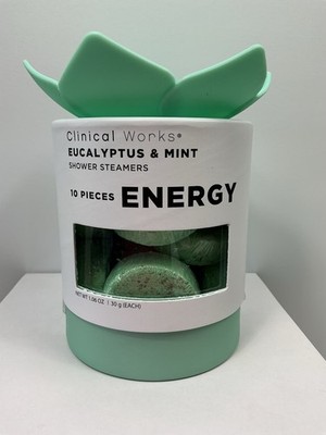 Clinical Works Eucalyptus & Mint Shower Steamers 10 Pieces Green Disc Scented
