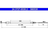 Seilzug Feststellbremse ATE 24.3727-0530.2 FüR Peugeot Fiat CitroëN Lancia 806