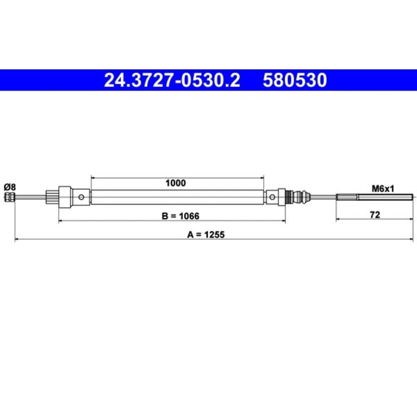 Seilzug Feststellbremse ATE 24.3727-0530.2 FüR Peugeot Fiat CitroëN Lancia 806-image