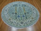 Turkish Oushak Rug, Multicolored Handmade Bohemian Round Rug 5x5.2 Ft — photo 1