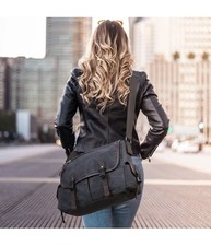 Vintage Canvas 15.6 inch Laptop Messenger Bag for Men Women, College Computer...