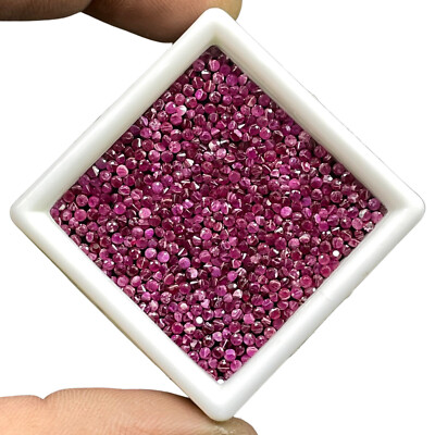 100 Pcs Natural Ruby 1.4mm Round Cut Rich Red Loose Gemstones Wholesale Lot