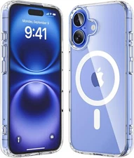 For iPhone 16 Plus MagSafe Case Clear Shockproof Bumper Magnetic Slim Back Cover