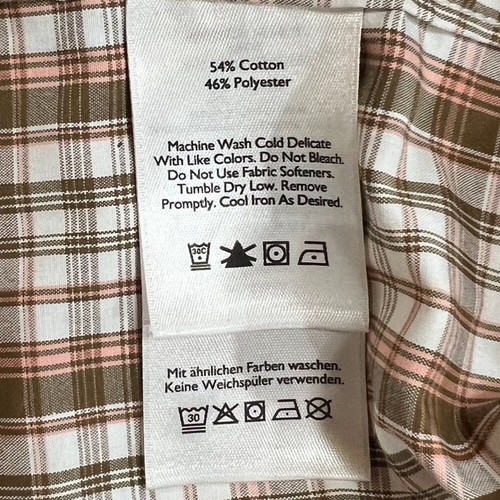 Camicia Eddie Bauer antirughe vestibilità classica rosa chiaro marrone manica corta uomo L - Foto 10 di 11