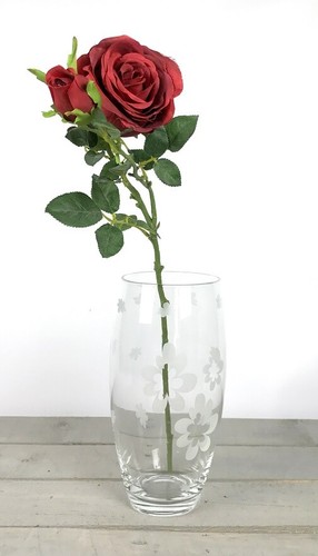Vaso cilindrico vetro trasparente con bordo al taglio vivo (80.19.99) - Art From Italy