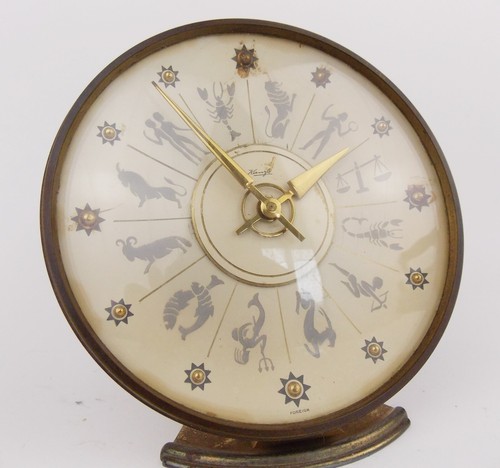 RARO Reloj Mesa Escritorio Kienzle ZODIAC De Colección Años 60 Latón Alemán Heinrich Moller - Imagen 2 de 4