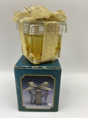 Candles By Carolyne Glass Covered Candle Holder filled With Jelly Wax Candle NIB