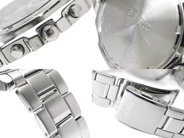 SEIKO クロノグラフ 50M men's Seiko Chronograph 50m Stainless Steel Men's Watch SNDB33P1