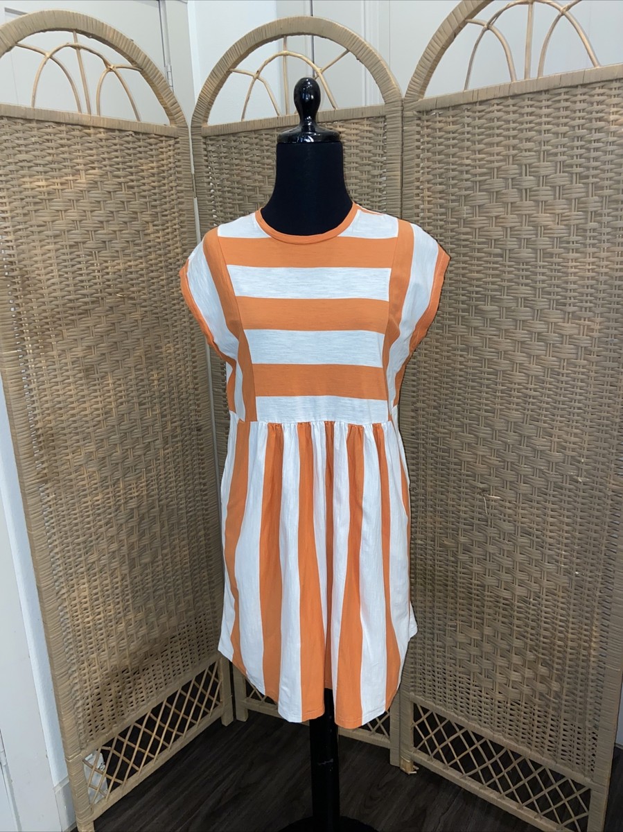 Boden Jersey T-shirt Size US 6P / UK 10P Orange Striped Color Block Dress |  eBay