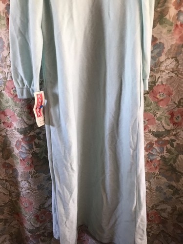 Vintage 70s Kayser Velour Fleece House Coat Nightgown Robe Lace Sz 12 NWT - Picture 12 of 14