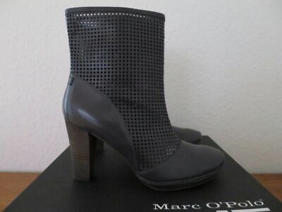 Marc O´Polo Stiefelette Gr.39 Saturnia Perf black NEU perforiert Plateau grau