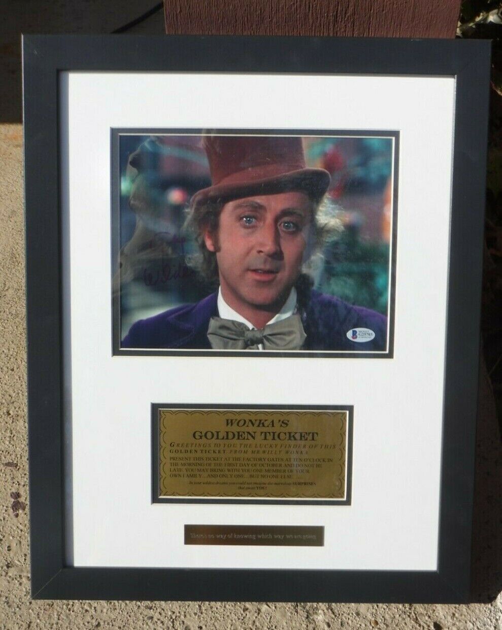 Gene Wilder Autographed Signed Willy Wonka Golden Ticket New Frame Beckett Authenticated 
