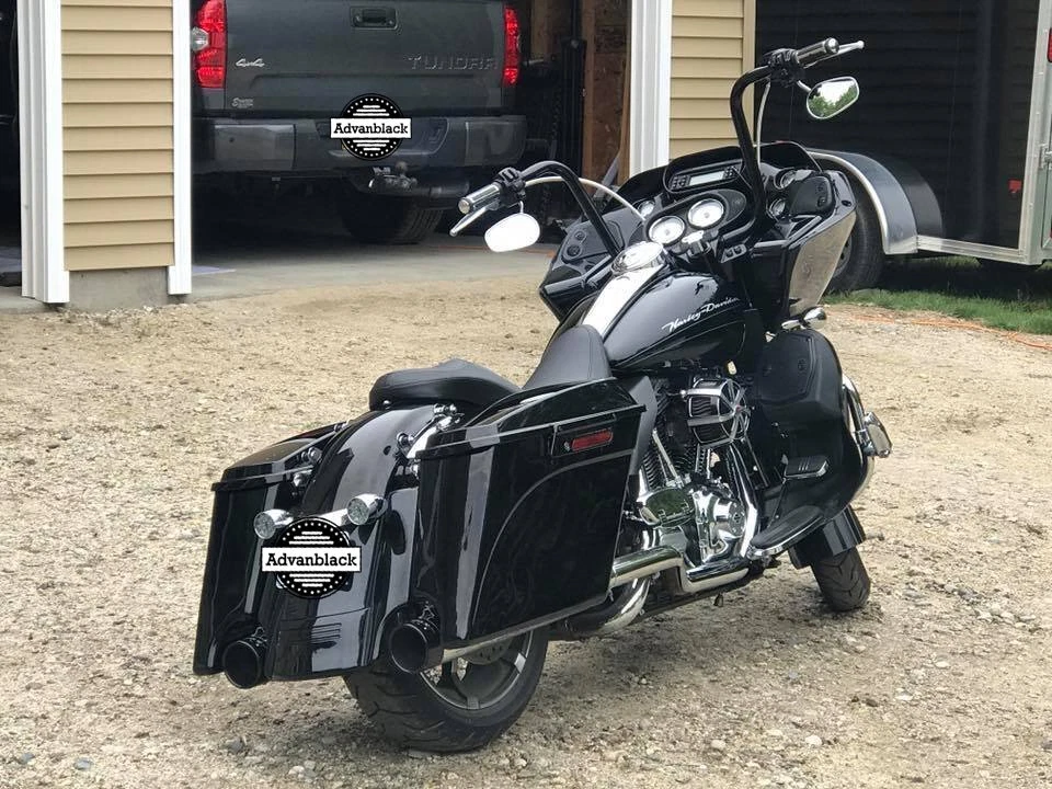 Vivid Black Rear Fender Extension Fits Harley Touring Street Road Glide 2009+ - Image 2 of 4
