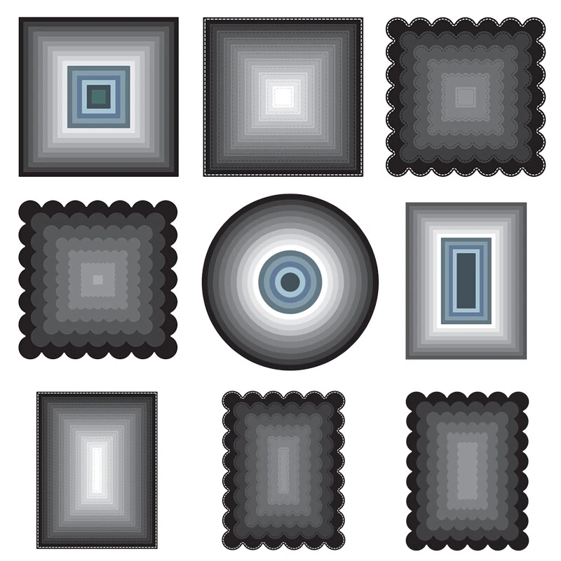 Rectangular Frame Stars Circle Metal Cutting Dies for DIY Scrapbooking - Image 3 of 4