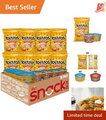 Crispy Rounds Tortilla Chips & Medium Salsa Variety Pack for Easy Entertaining