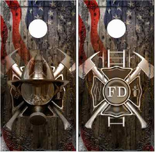 Firefighter Ghost Cross Mask Fla Cornhole Wrap Bag Toss Skin Decal Sticker Wraps