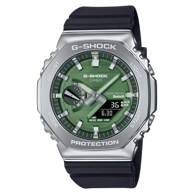 Casio G-Shock 2100 Series Green Dial Black Resin Band Watch GBM2100A-1A3