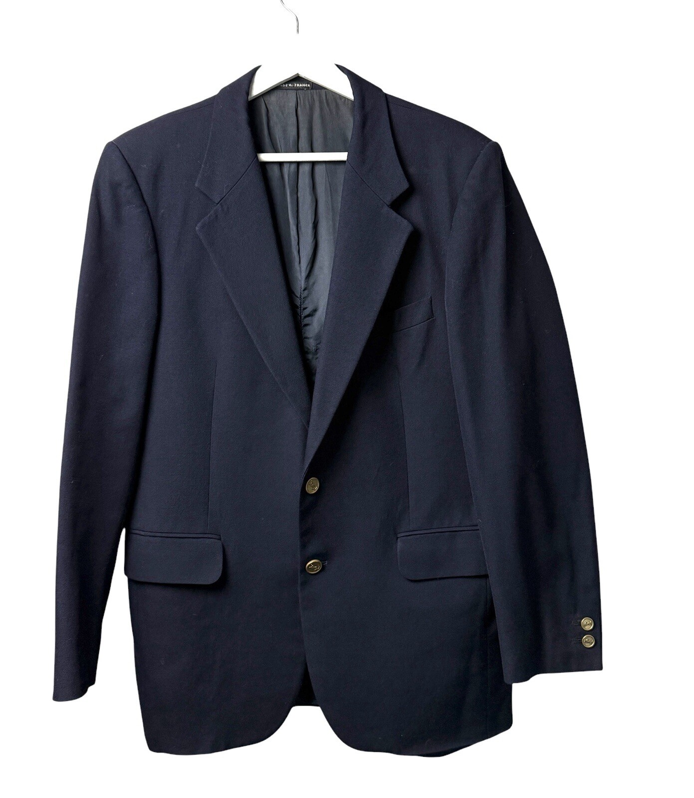 Blazer vintage Yves Saint Laurent YSL blu navy lana bottoni oro uomo US 38 40 FRANCE