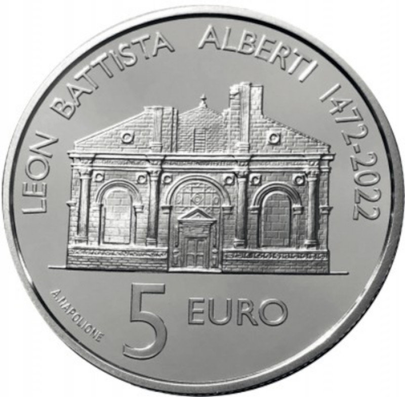 2022 San Marino € 5 Euro Silver Proof Coin - Leon Battista Alberti 550 Years