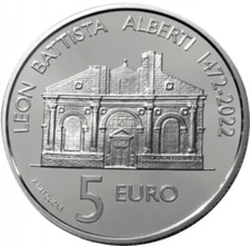 2022 San Marino € 5 Euro Silver Proof Coin - Leon Battista Alberti 550 Years