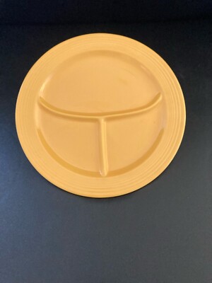 Vintage Fiestaware Yellow 10 1/2  Divided Plate Fiesta HLC WV USA Homer Laughlin