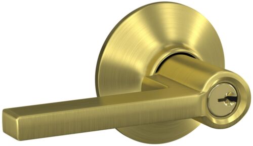 Schlage F51-LAT Latitude Single Cylinder Keyed Entry Door Lever - Brass