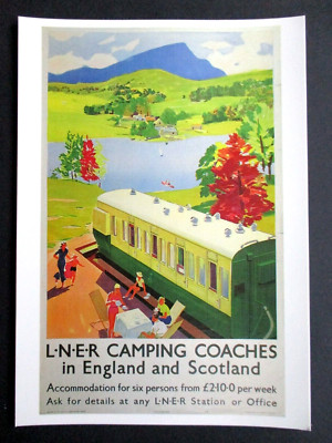 Postkarte L.N.E.R Railways CAMPING COACHS in England & Scotland Railway Museum