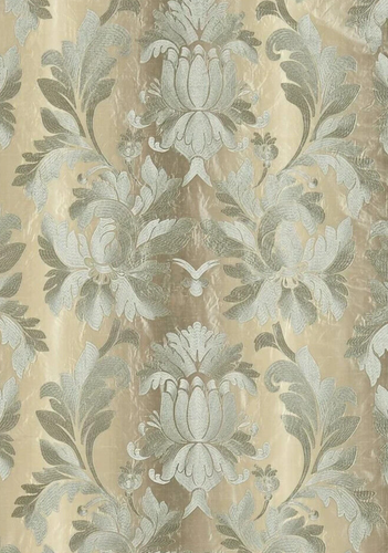 ZOFFANY CURTAIN FABRIC Tsarina 0.70 METRE SILVER EMBROIDERED SILK BLEND - Picture 4 of 6