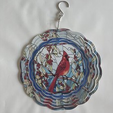 Hanging Wind Spinner 8" 3D Cardinal Bird Handmade